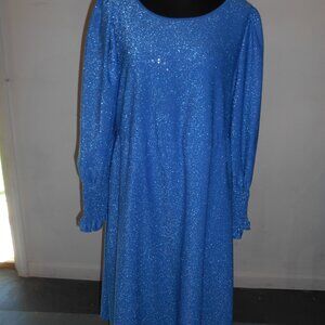 SHEIN BLUE WITH SILVER SPARKLE DRESS